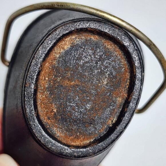 Hand Painted Cast Iron Miniature Bucket With Bird Design with Brass Handle VTG - Picture 10 of 10